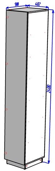 Шкаф-пенал Мебель Азии Стоунхендж, 40.2x240х50 см, серый купить,0