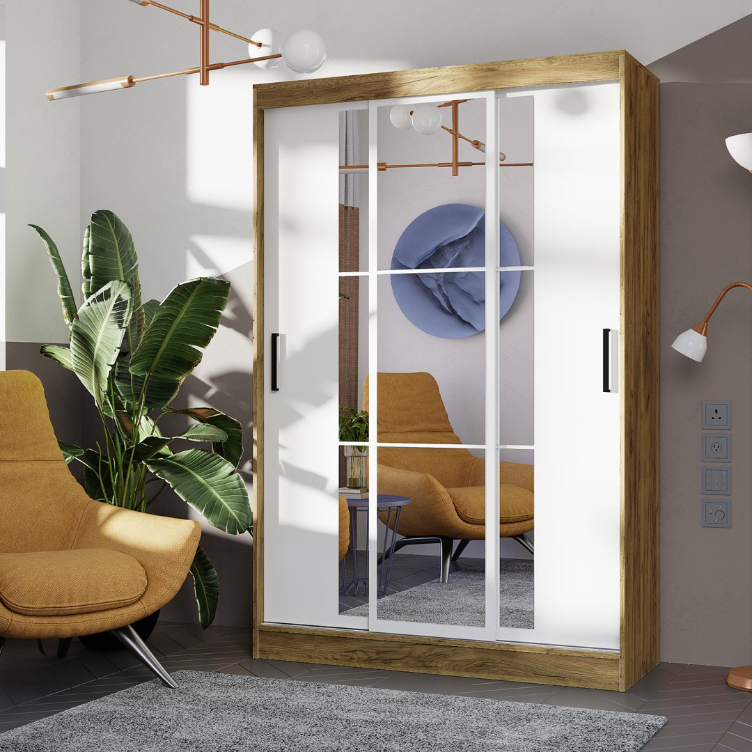 Шкаф-купе BTS Тайм, 131x200х50 см, белый, золотистый - ForteMarket Шкаф-купе BTS Тайм, 131x200х50 см, белый, золотистый купить,NaN