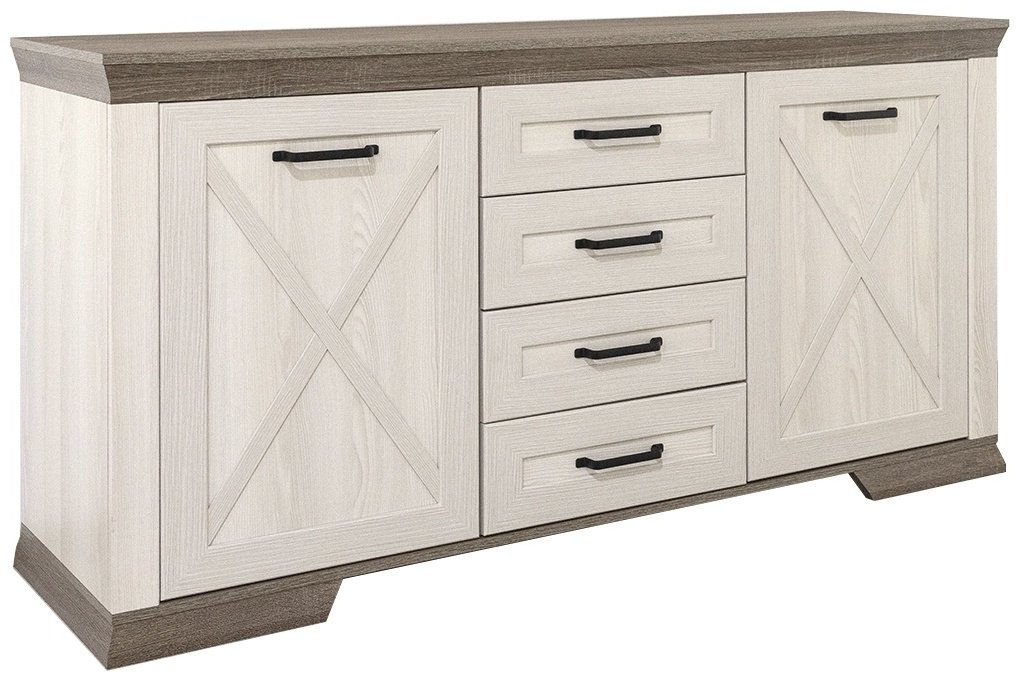 Комод BRW Брест Марсель KOM2D4S 166.5x45.5x90.5см белый купить,NaN