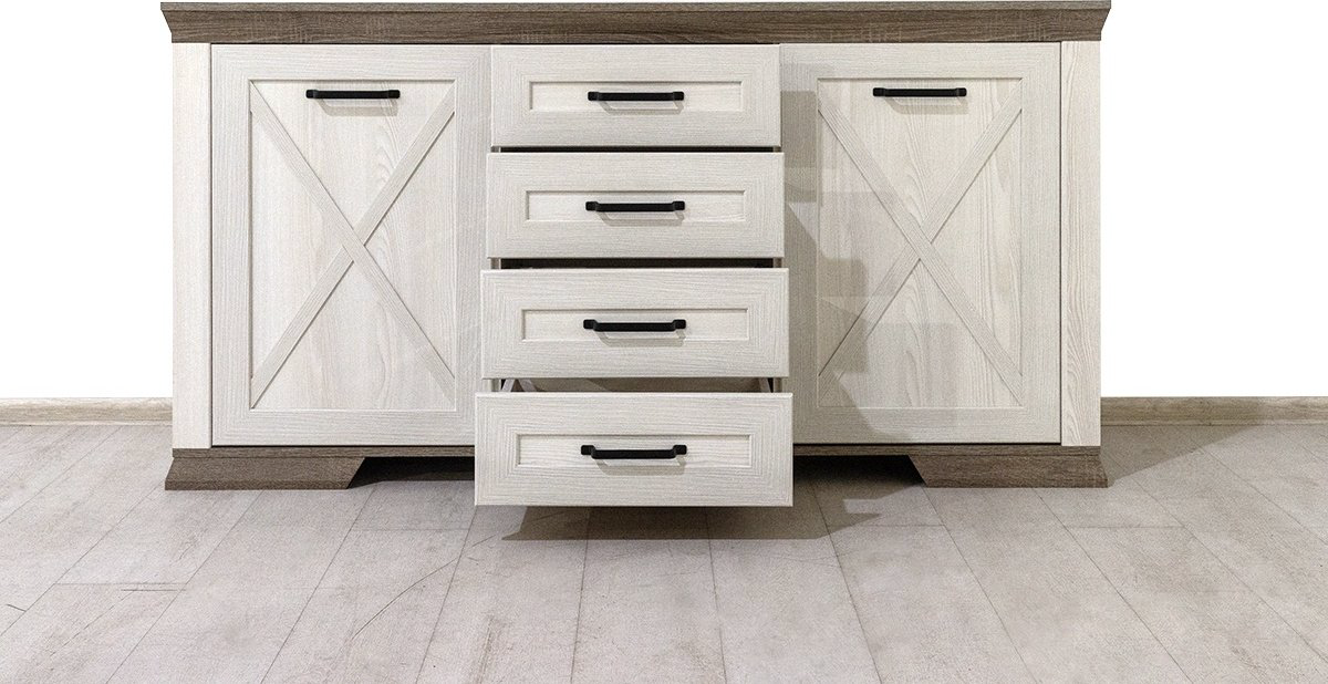 Комод BRW Брест Марсель KOM2D4S 166.5x45.5x90.5см белый купить,NaN