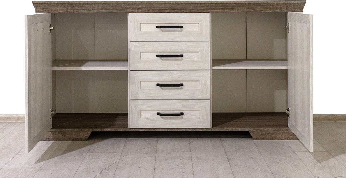 Комод BRW Брест Марсель KOM2D4S 166.5x45.5x90.5см белый купить,NaN