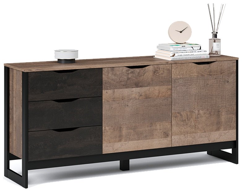 Комод IMPERIAL Стокгольм 2д3ящ, 161x40x79 см, песочный, темно-серый