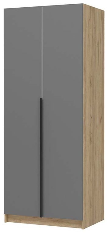 Распашной шкаф Стендмебель Лион, 80x200х55 см, темно-серый, коричневый