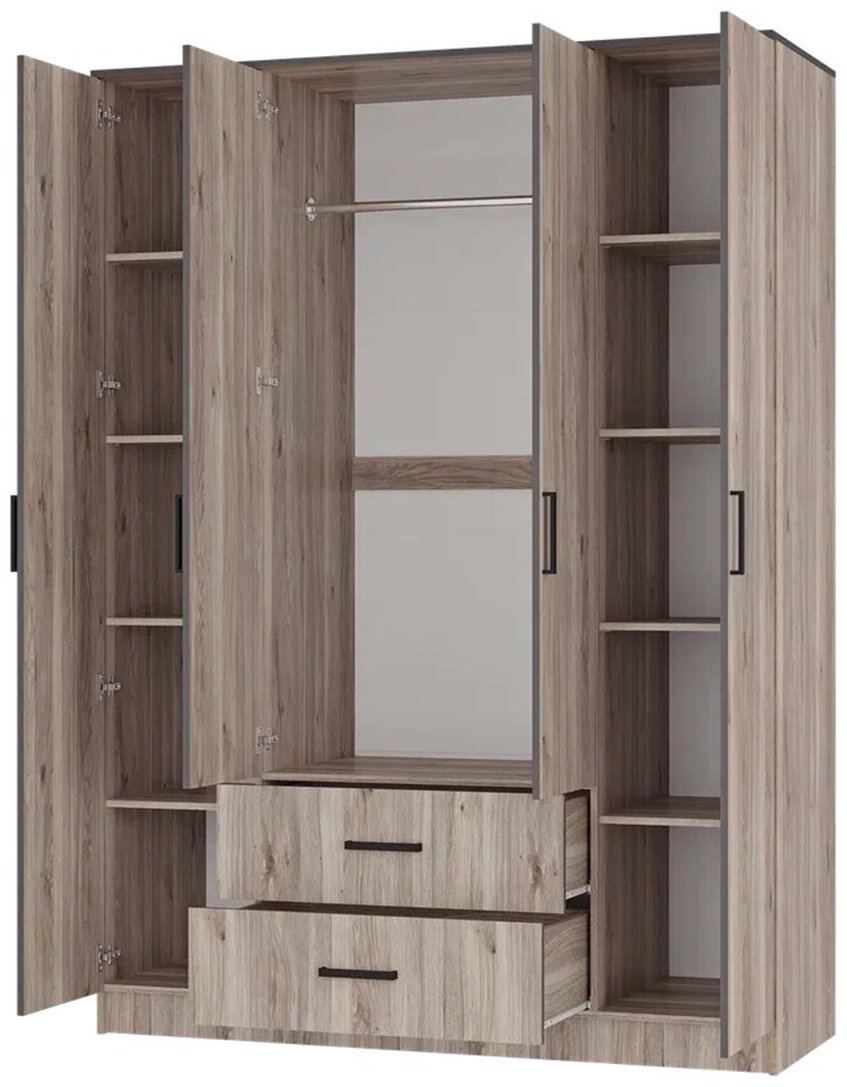 Распашной шкаф BTS Титан, 160x221.6х61 см, светло-коричневый купить,0