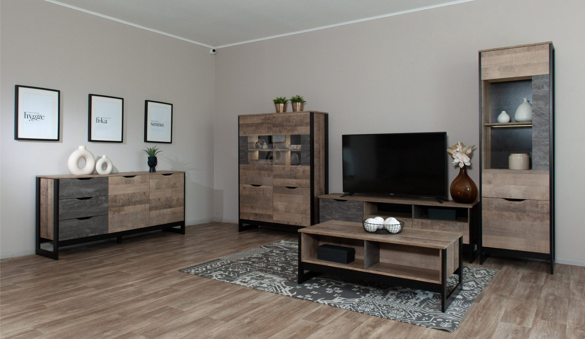 Комод IMPERIAL Стокгольм 2д3ящ, 161x40x79 см, песочный, темно-серый купить,NaN