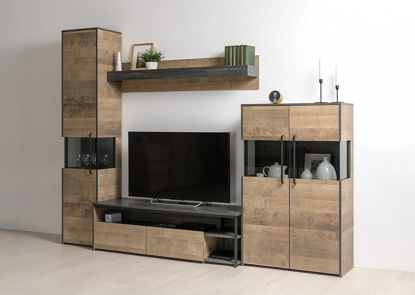 Комод МОБИ Трувор 13.306, 85.8x37x135.3 см, коричневый, темно-серый - ForteMarket Комод МОБИ Трувор 13.306, 85.8x37x135.3 см, коричневый, темно-серый купить,0