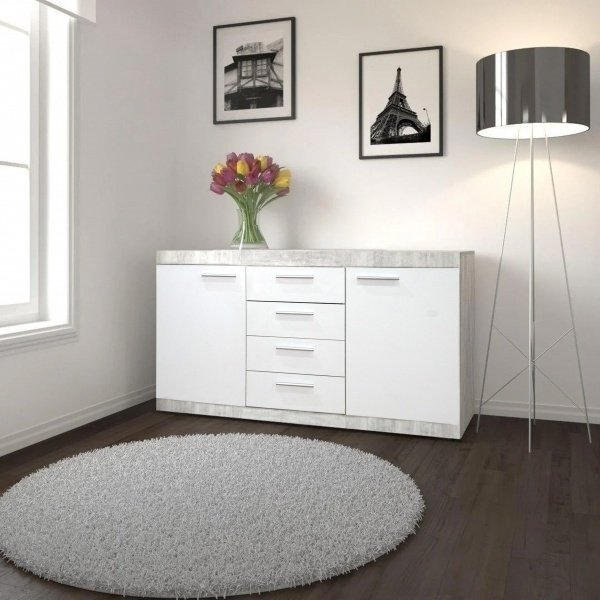 Комод Гербор Кетлин KOM2D4S, 118.3x35x83 см, белый