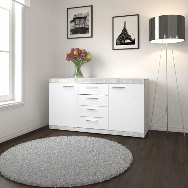 Комод Гербор Кетлин KOM2D4S, 118.3x35x83 см, белый купить,NaN