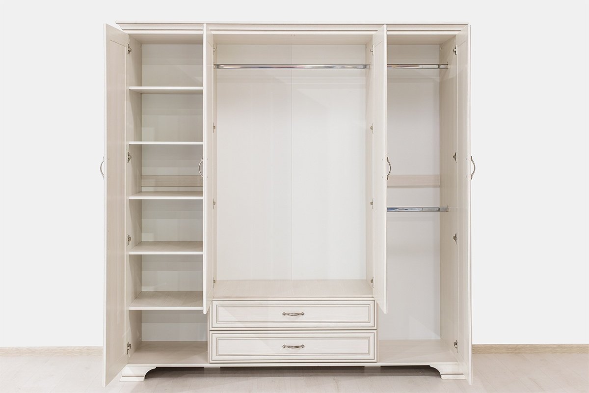 Распашной шкаф ANREX Тиффани 4D2SZ, 209x212х62 см, бежевый - ForteMarket Распашной шкаф ANREX Тиффани 4D2SZ, 209x212х62 см, бежевый купить,0