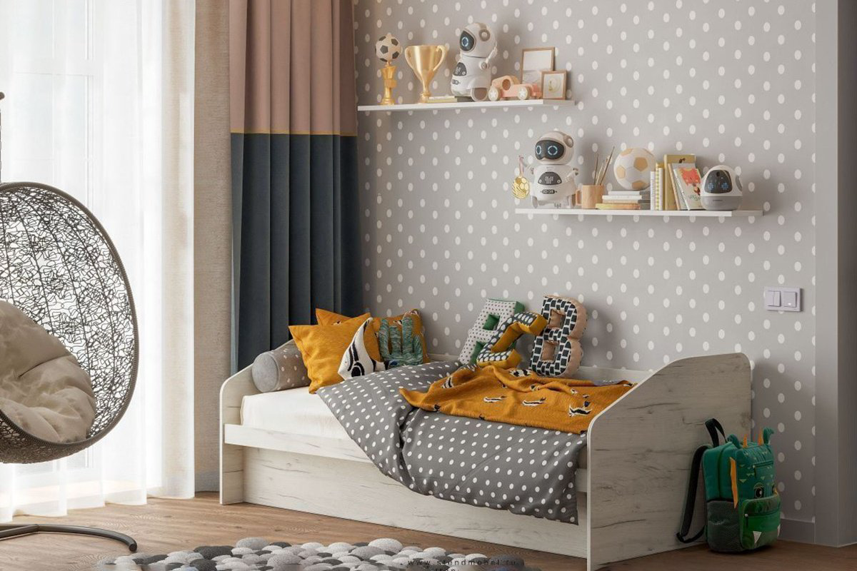 Кровать Стендмебель Радуга 90x200см бежевая купить,NaN