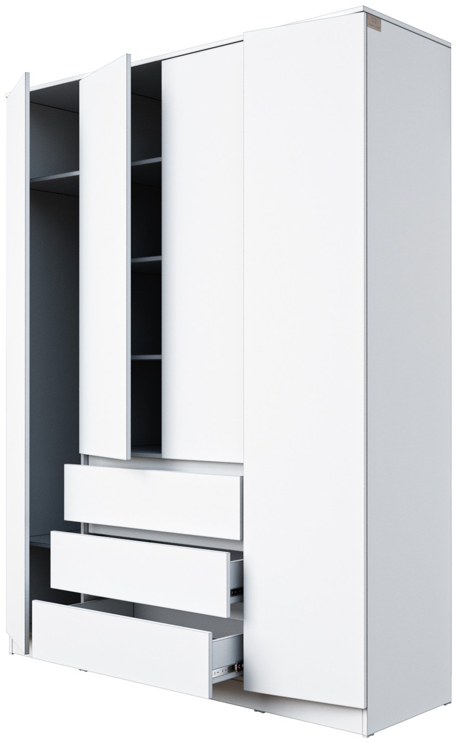Распашной шкаф Мебель Азии Мори, 160.6x210х50 см, белый - ForteMarket Распашной шкаф Мебель Азии Мори, 160.6x210х50 см, белый купить,0