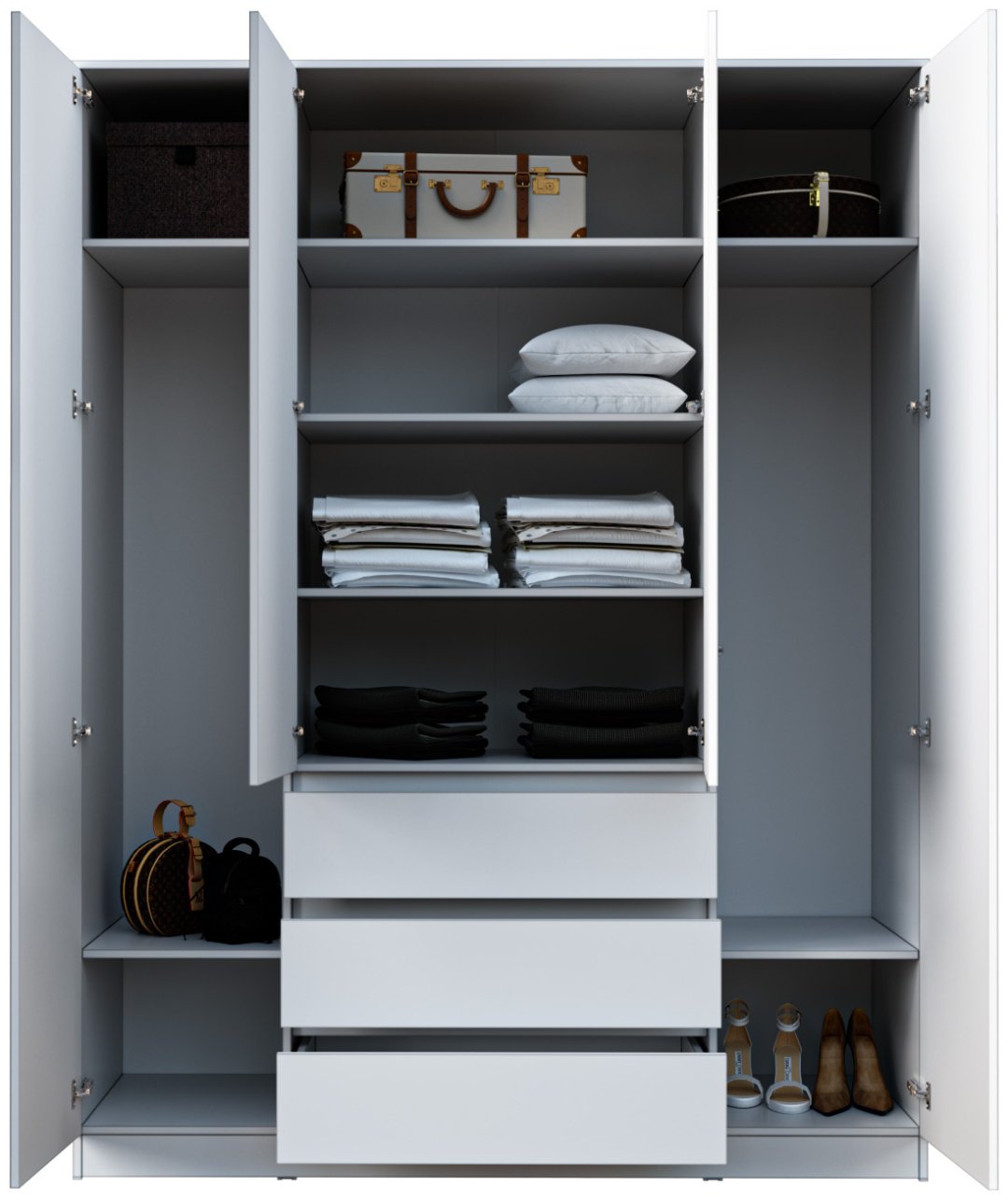 Распашной шкаф Мебель Азии Мори, 160.6x210х50 см, белый - ForteMarket Распашной шкаф Мебель Азии Мори, 160.6x210х50 см, белый купить,0