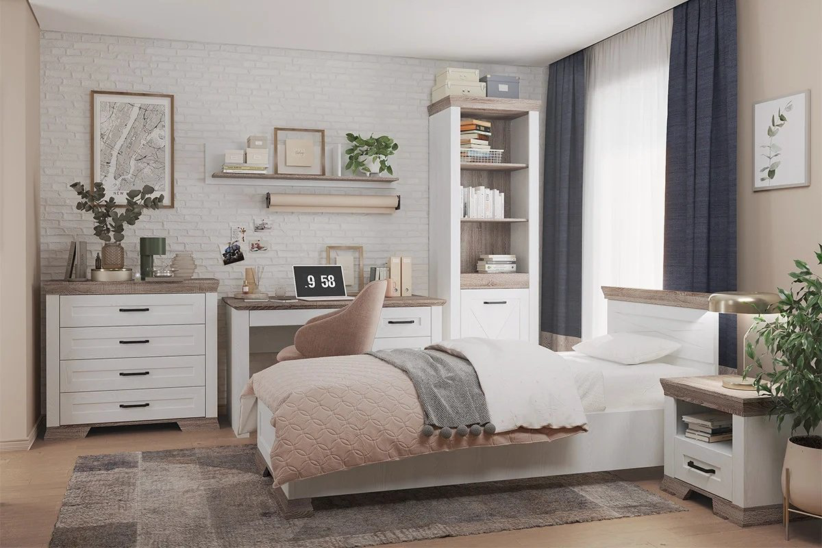 Кровать BRW Марсель 90x200см белая купить,NaN