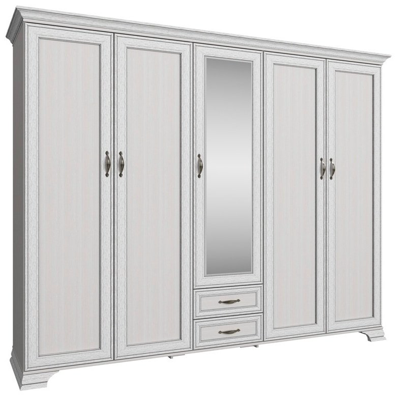 Распашной шкаф ANREX Тиффани 5DG2S Z, 259x212.1х64.1 см, белый купить,NaN