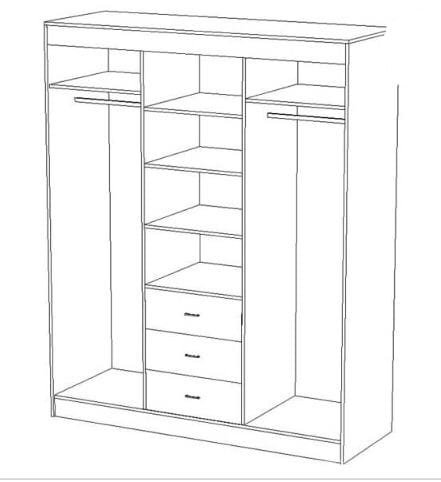 Распашной шкаф Стендмебель Трио, 120x220х49.6 см, серый - ForteMarket Распашной шкаф Стендмебель Трио, 120x220х49.6 см, серый купить,0