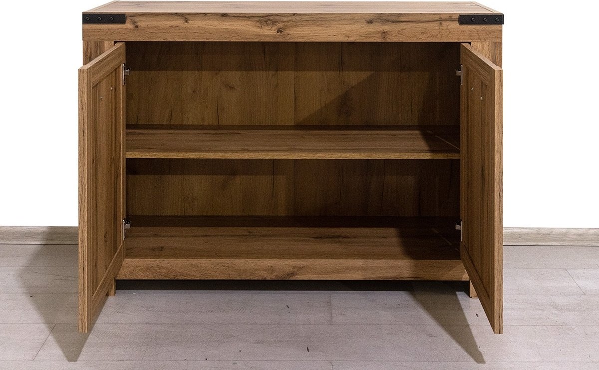 Комод ANREX Мортиз 2Д, 112.6x40.1x84 см, ЛДСП, МДФ, коричневый купить,0