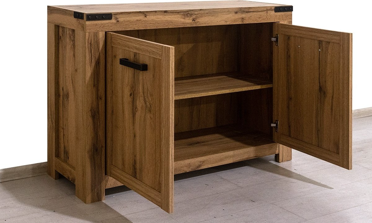 Комод ANREX Мортиз 2Д, 112.6x40.1x84 см, ЛДСП, МДФ, коричневый купить,NaN