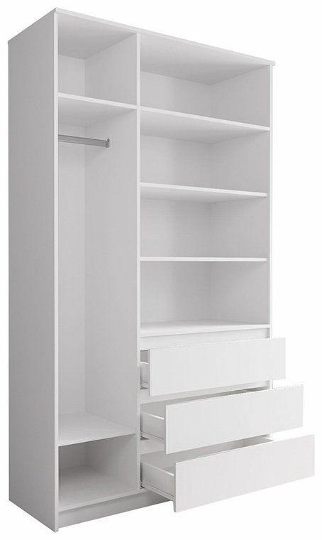 Распашной шкаф МФ Система Море, 00050375, 120.4x210х50.4 см, белый купить,NaN