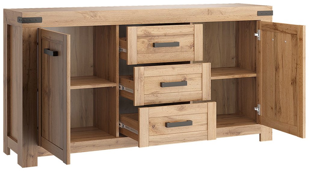 Комод ANREX Мортиз 2D3S, 160.2x40.1x84 см, коричневый - ForteMarket Комод ANREX Мортиз 2D3S, 160.2x40.1x84 см, коричневый купить,0