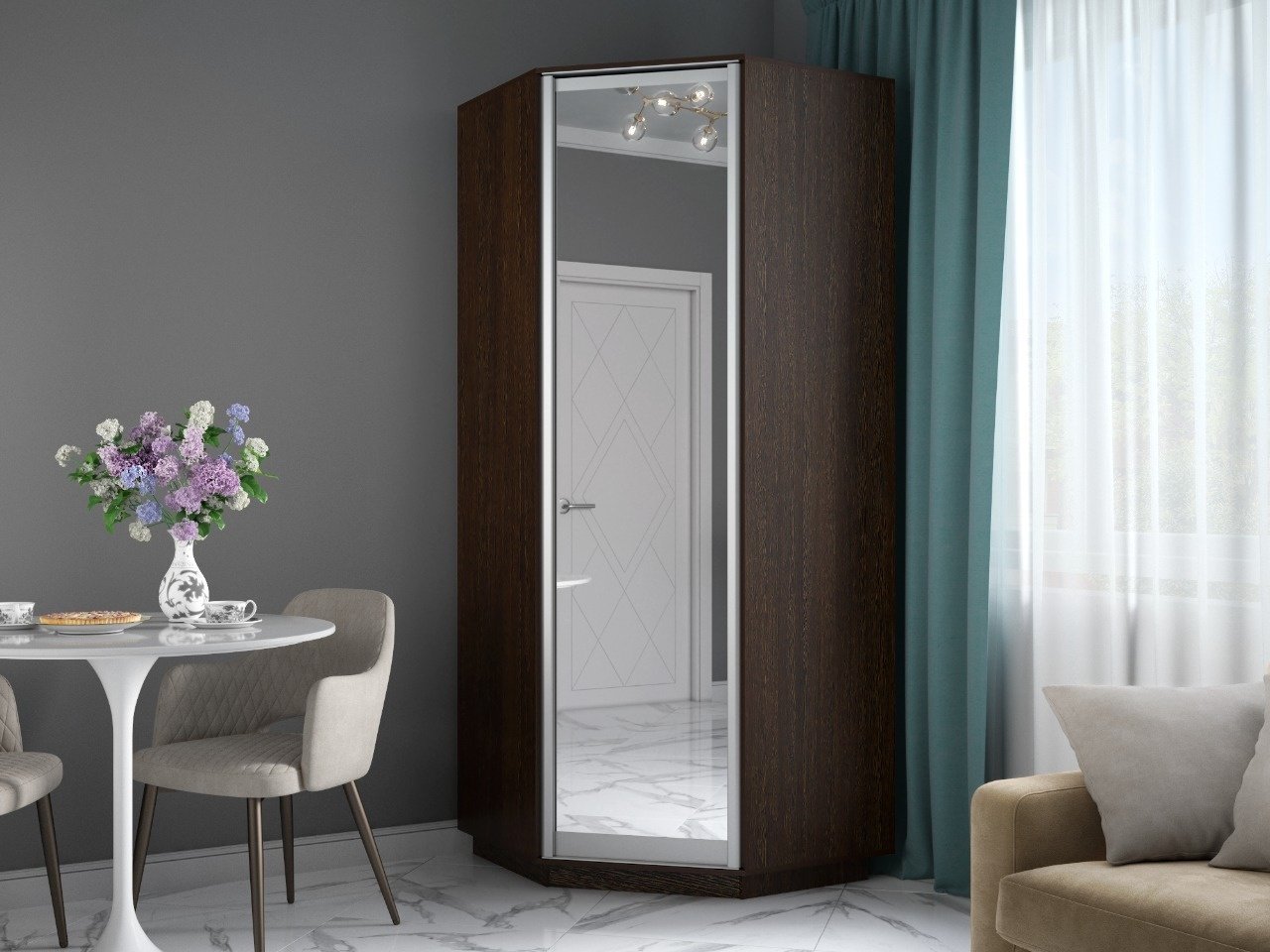 Шкаф распашной Мебель Азии Экспрес 90x220х90см черный купить,90990