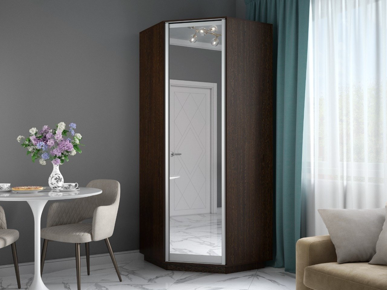 Шкаф распашной Мебель Азии Экспрес 90x220х90см черный купить,90990