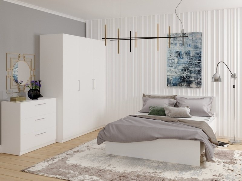 Кровать Мебель Азии Медина 180x200см белый купить,NaN