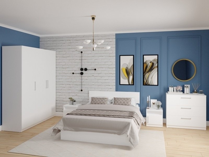 Кровать Мебель Азии Медина 180x200см с матрасом белый купить,NaN