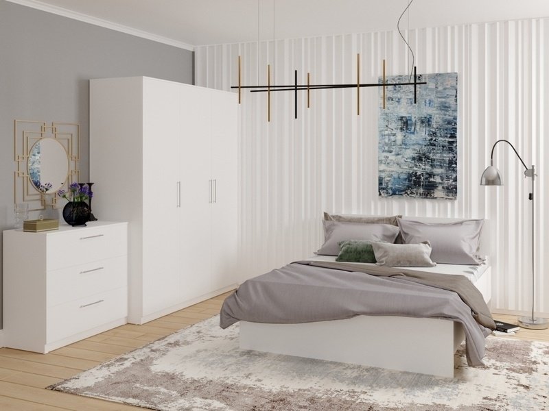Кровать Мебель Азии Медина 180x200см с матрасом белый купить,NaN
