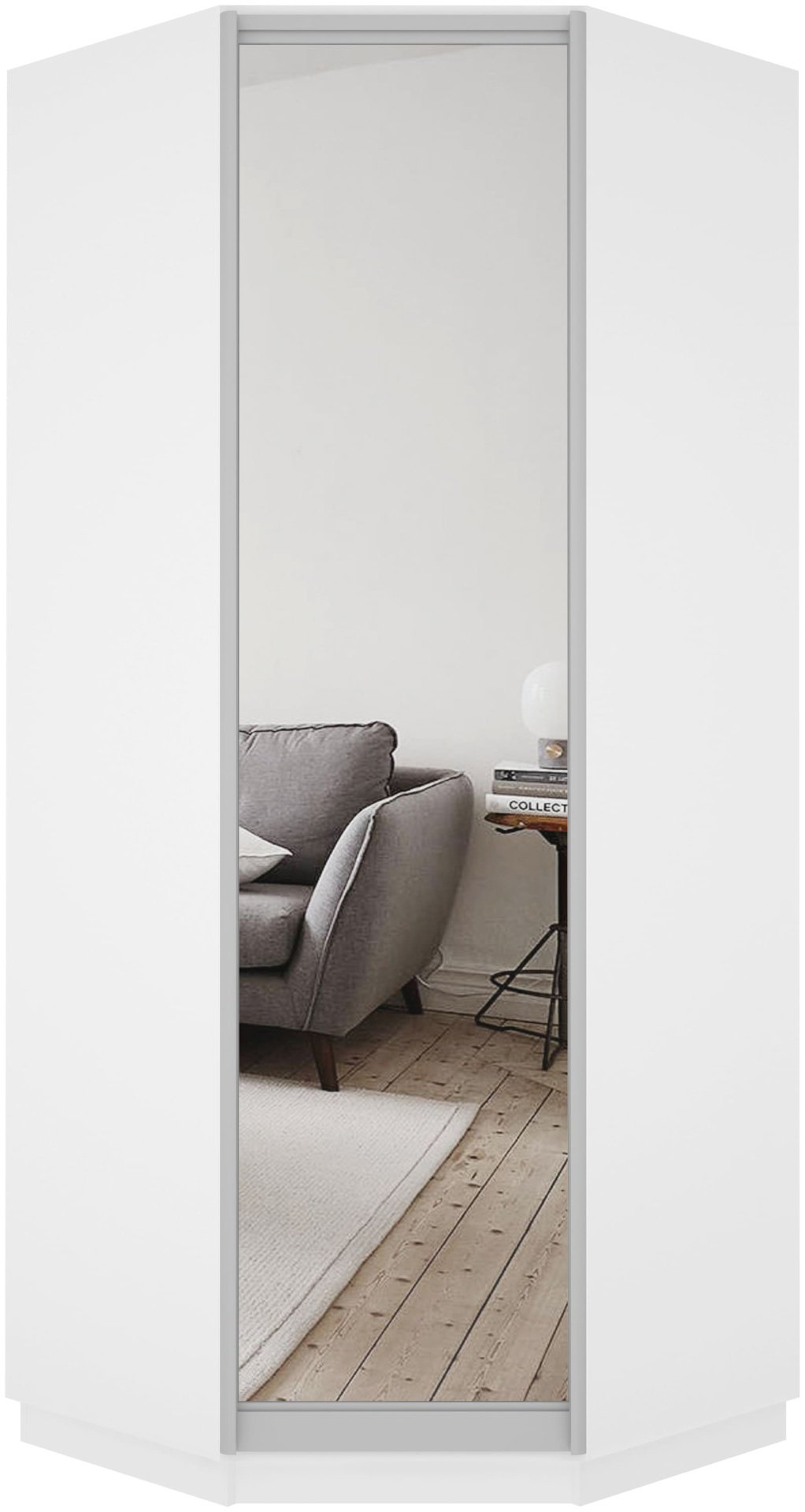 Шкаф угловой Мебель Азии Экспрес-1 240, 90x240х90 см, белый купить,NaN