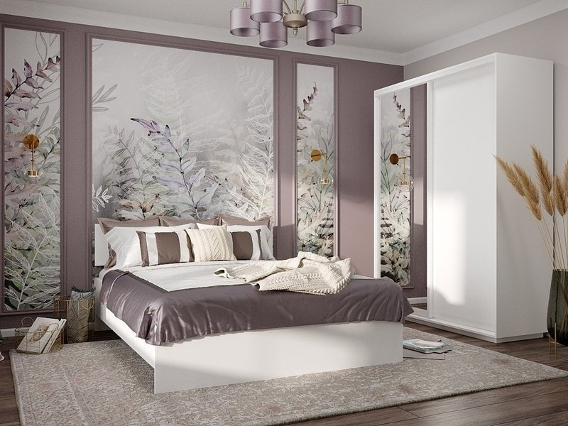 Кровать Мебель Азии Медина 180x200см с матрасом белый купить,NaN