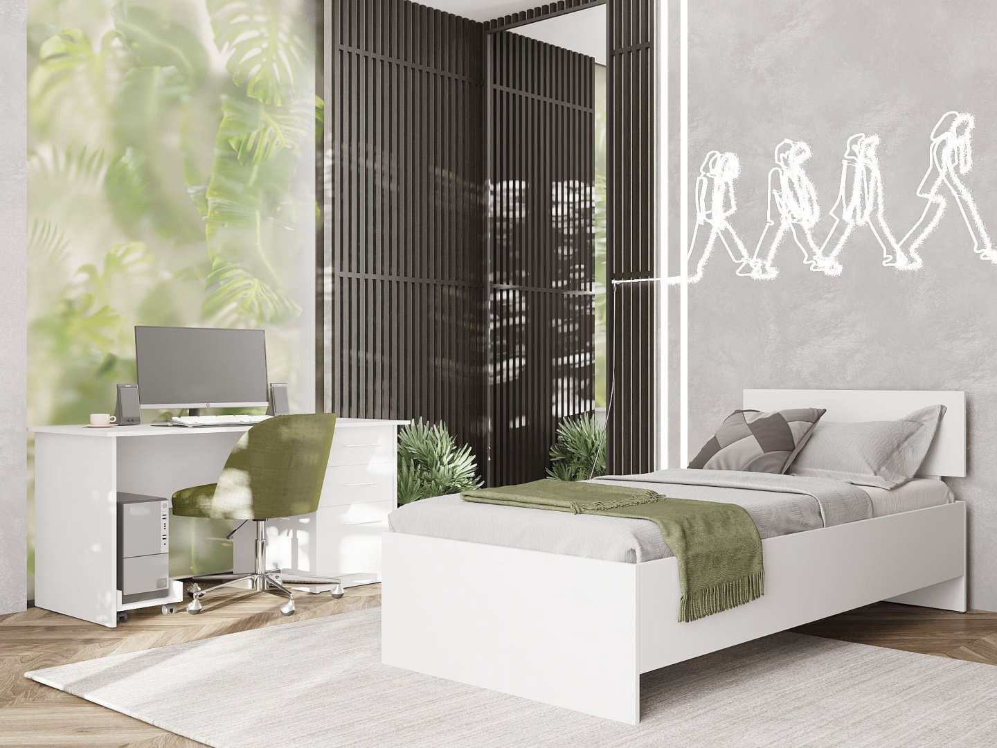 Кровать Мебель Азии Медина 90x200см белая купить,NaN