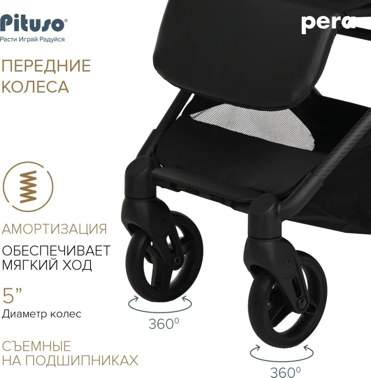 Коляска прогулочная Pituso Pera X-33 Black купить,0