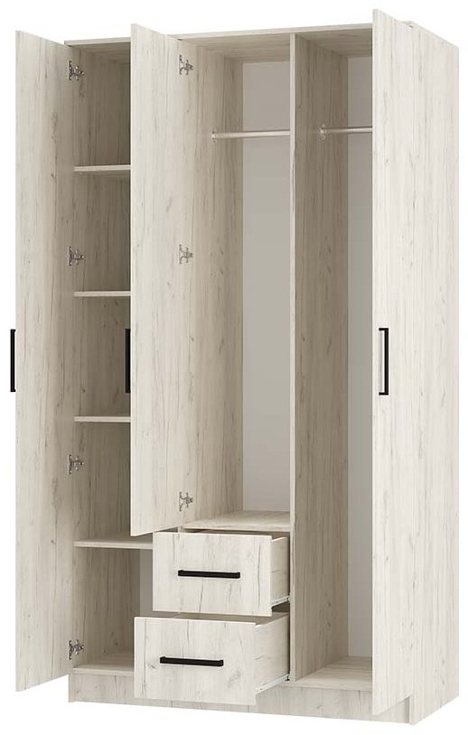 Распашной шкаф BTS Фиеста, 120x221.6х61 см, серый купить,NaN