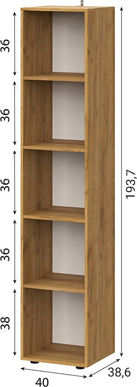 Распашной шкаф ПН 6, 40x194.7х38.6 см, белый, золотистый купить,NaN