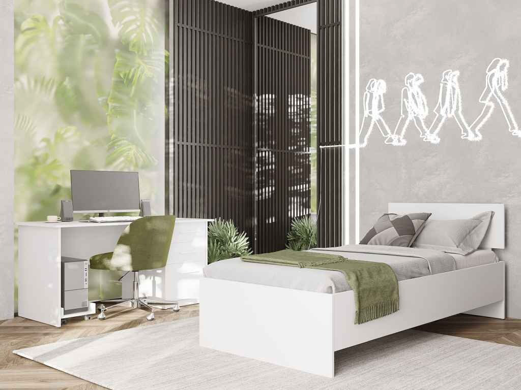 Кровать Мебель Азии Медина 90x200см с матрасом белый купить,NaN