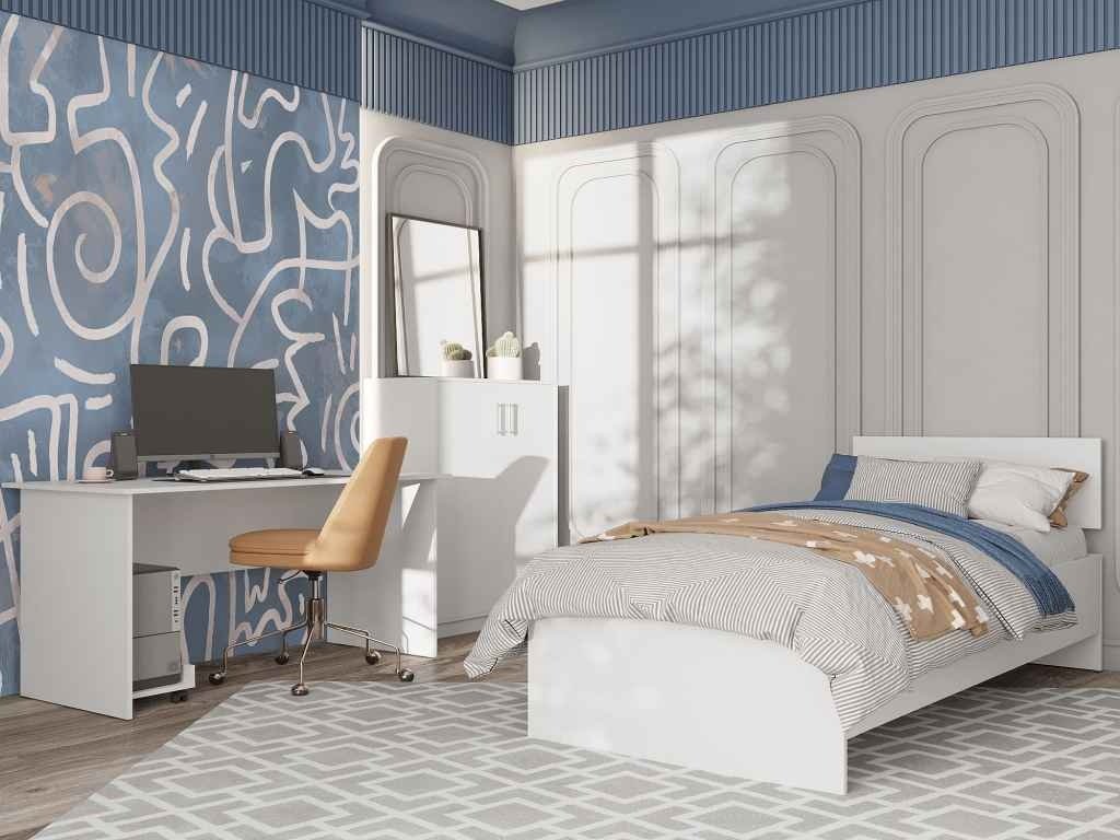 Кровать Мебель Азии Медина 90x200см с матрасом белый купить,NaN