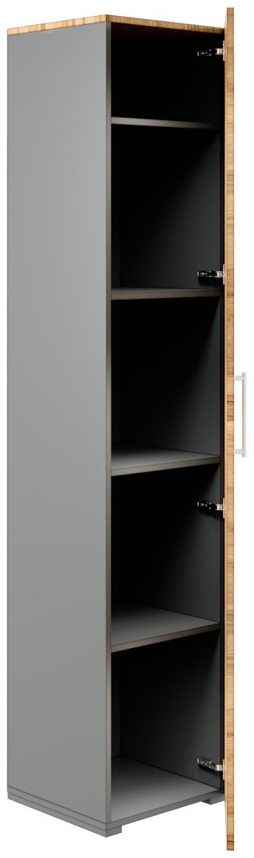 Шкаф-пенал Мебель Азии Авила, 40x193.6х37 см, серый, коричневый купить,NaN