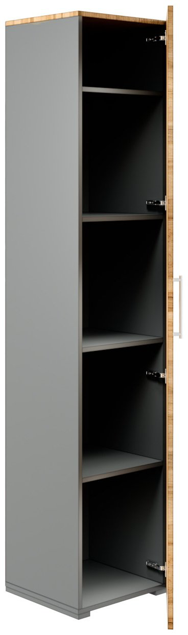 Шкаф-пенал Мебель Азии Авила, 40x193.6х37 см, серый, коричневый купить,NaN