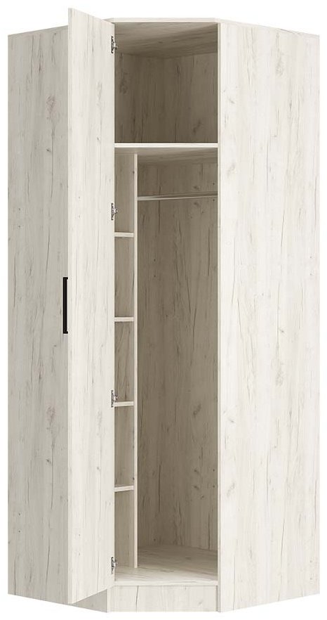 Шкаф угловой BTS Фиеста, 87.6x221.6х87.6 см, серый купить,NaN
