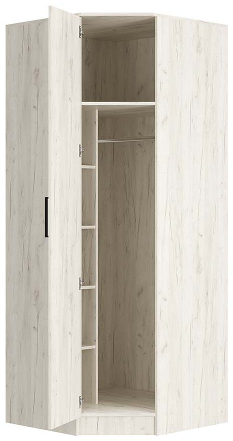 Шкаф угловой BTS Фиеста, 87.6x221.6х87.6 см, серый купить,NaN