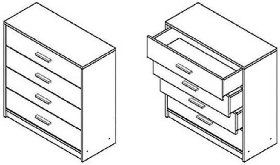 Комод Loftwood 80x33.5x83.5 см, ЛДСП, Непо КОМ4S  купить,NaN