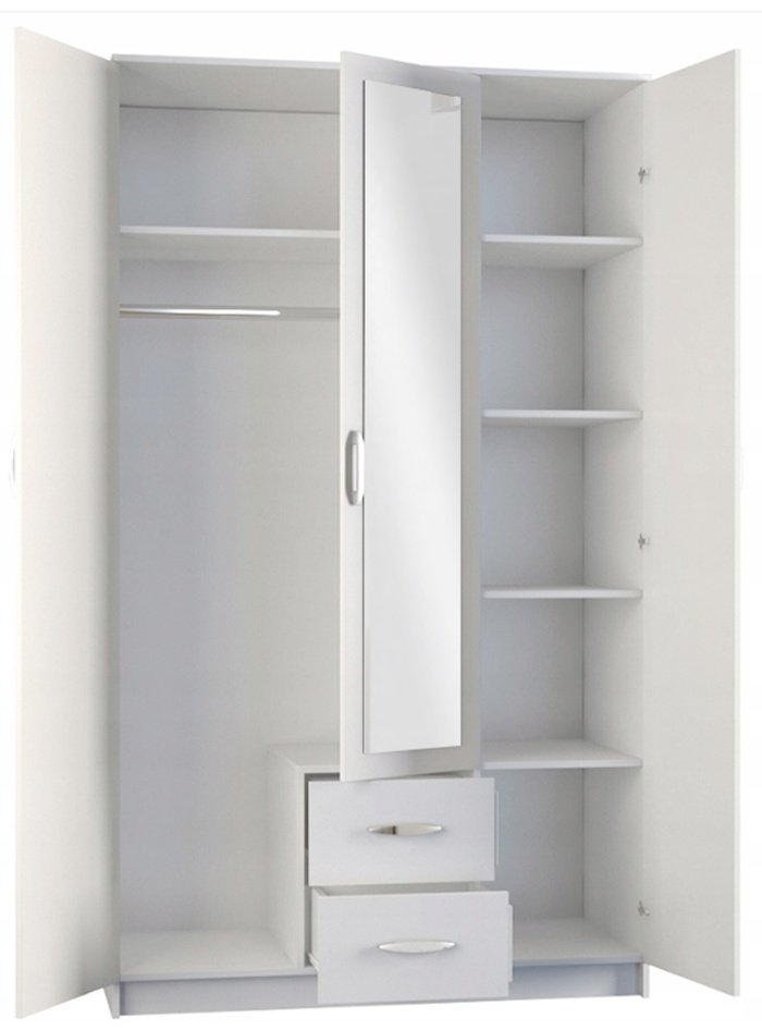 Распашной шкаф ANREX Романа 00031621, 120.2x205.4х53.8 см, белый купить,NaN