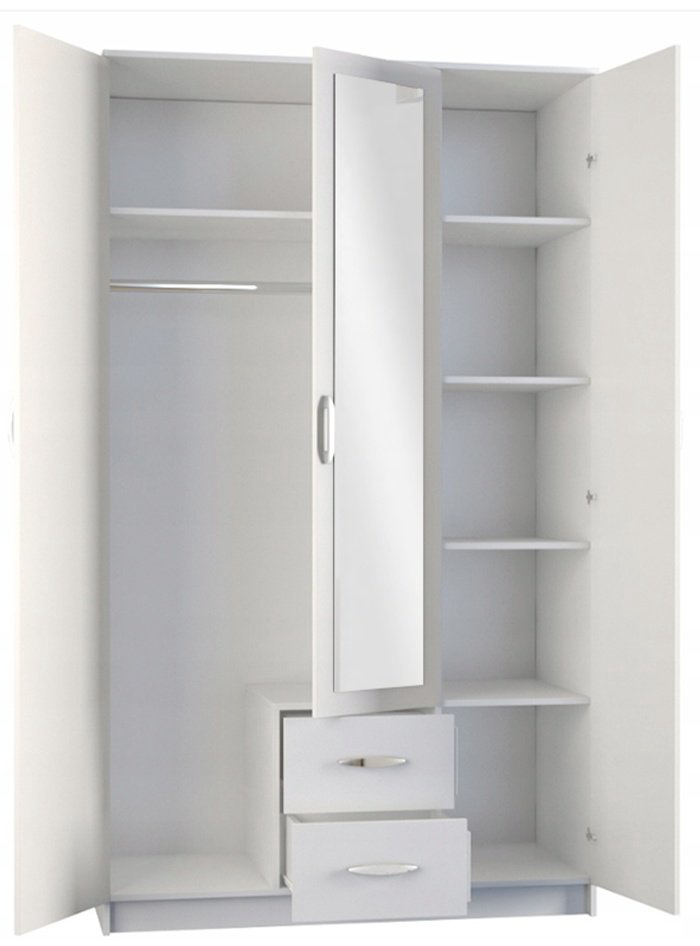 Распашной шкаф ANREX Романа 00031621, 120.2x205.4х53.8 см, белый купить,NaN