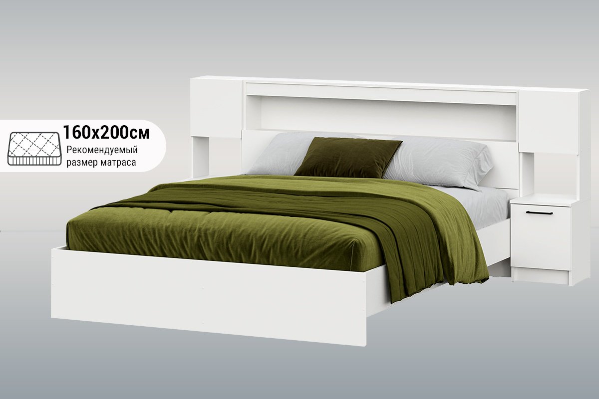 Кровать СВ Мебель Вена 160x200см белая купить,NaN