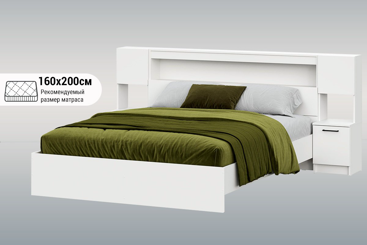 Кровать СВ Мебель Вена 160x200см белая купить,NaN