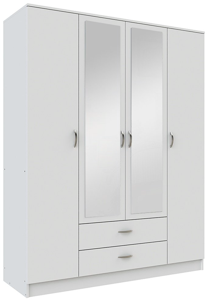 Распашной шкаф ANREX Романа с зеркалом, 160.1x205.4х53.8 см, белый купить,NaN