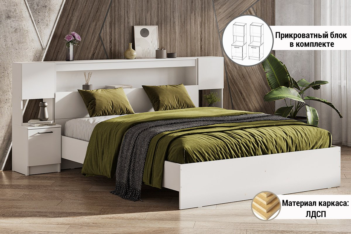 Кровать СВ Мебель Вена 160x200см белая купить,NaN