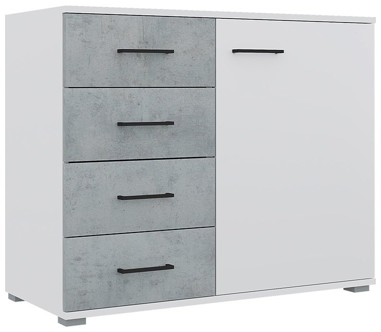 Комод Горизонт Нова 00032880, 90x41x74.2 см, белый, серый