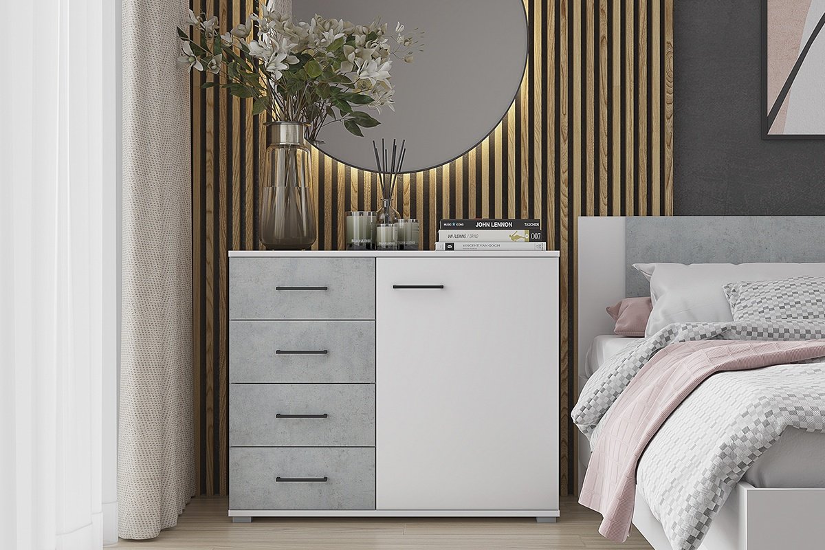 Комод Горизонт Нова 00032880, 90x41x74.2 см, белый, серый купить,0