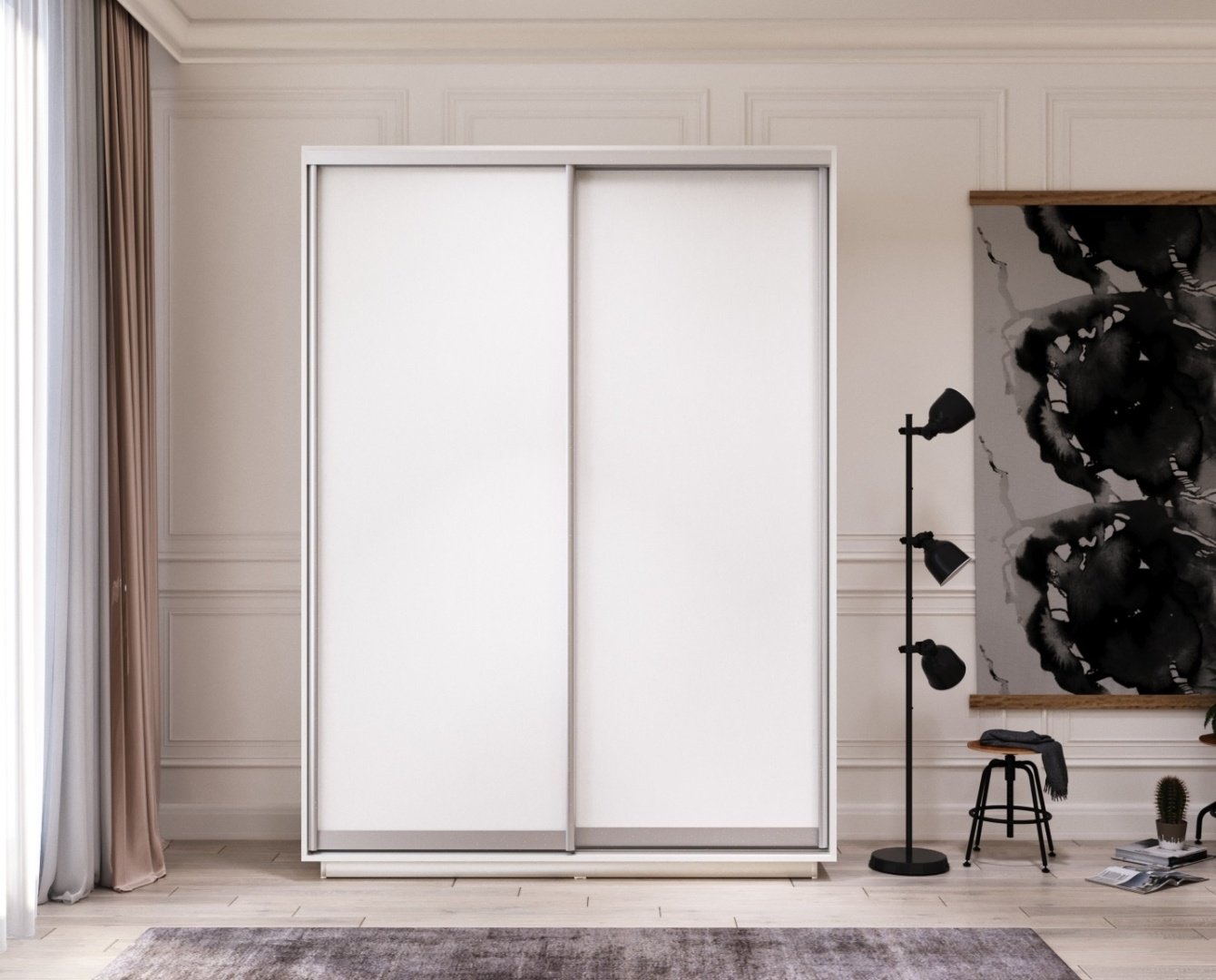 Шкаф-купе Мебель Азии Хан-тенгри М 2Д, 160x220х60 см, белый купить,NaN